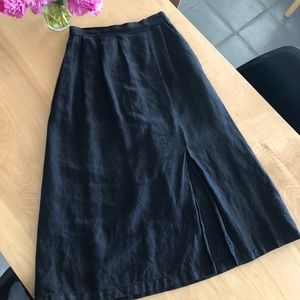 First Rite pleated linen black skirt size XS